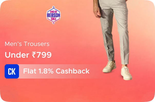 Myntra: Men Trousers Under Rs 799 + Flat 1.8% CashKaro Cashback